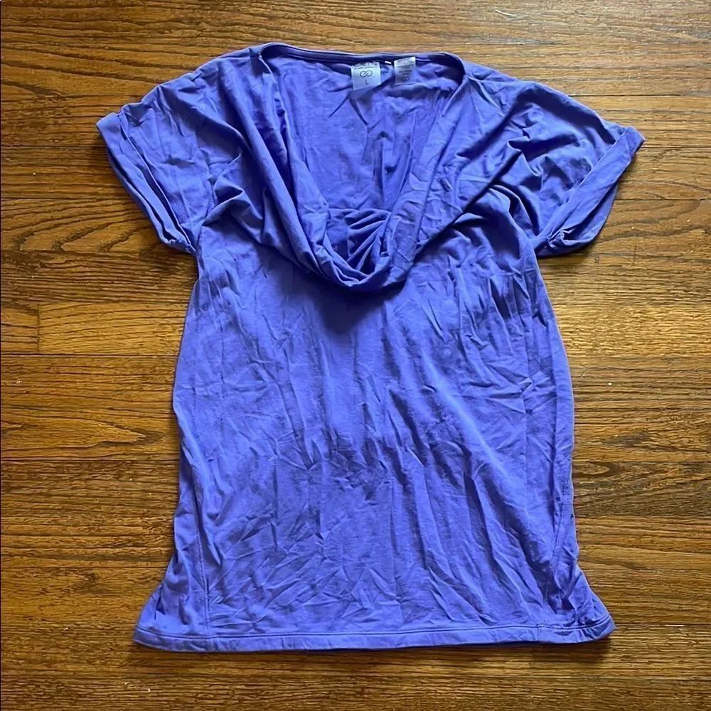 CALIA Purple Short Sleeve Cowl Neck T-shirt